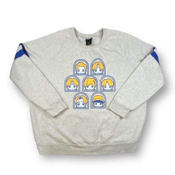 Tiny Tan Wappen Badge Girls Oversized Crewneck Sweatshirt Size Large - Picture 1 of 5